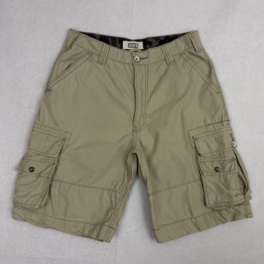 Vintage Levis Squad Cargo Authentic Shorts Mens 34 Beige 11” Flap Pockets